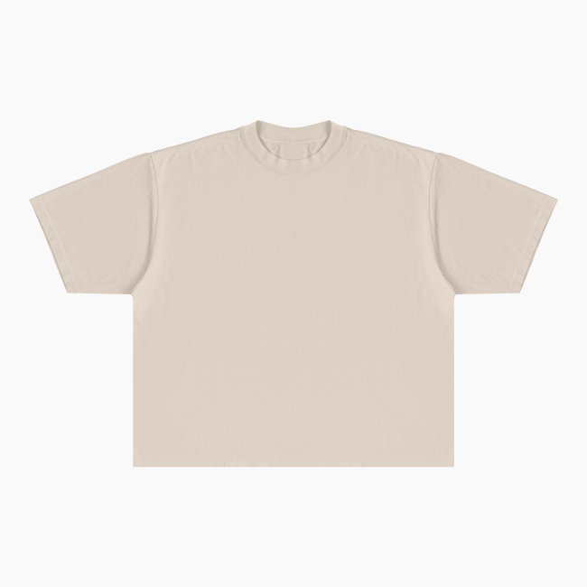 Garment Dye Heavyweight Drop Shoulder T-Shirt Oatmeal