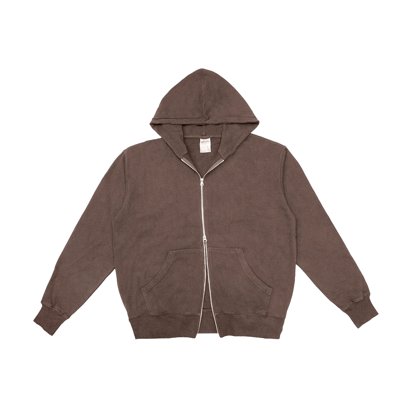 Garment Dye Hoodie - Double Zipper - Mocha