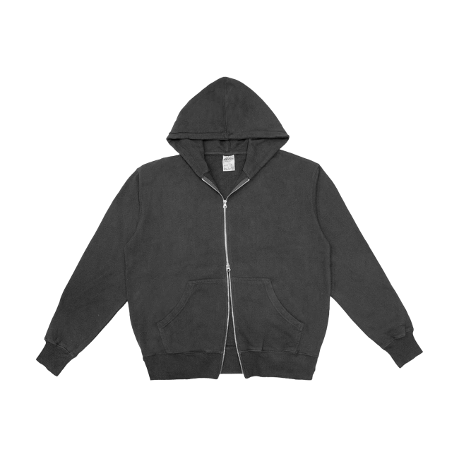 Garment Dye Hoodie - Double Zipper - Shadow